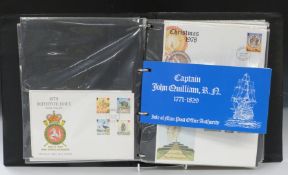 An album containing over eighty first day covers, Isle of Man and Guernsey