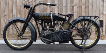 1919 Harley Davidson model F 989cc IOE V twin motorcycle, first registered in Northampton during