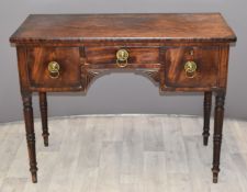 19thC mahogany desk, W106 x D50 x H81cm
