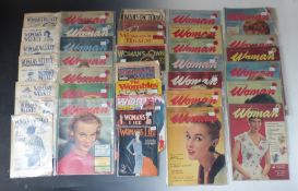 Thirty-seven women's magazines comprising 29 Woman and eight Woman's Weekly, some with free gifts.