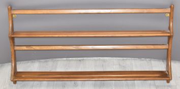 Ercol light elm plate rack, 50 x 97cm