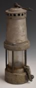 Thomas and Williams, Aberdare miner's lamp with impressed marks, no name plate, possibly aluminium