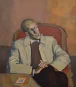 Barbara Dorf (1933-2016) oil on canvas portrait of Nicholas Pennel (actor of Forsyte Saga / Doctor