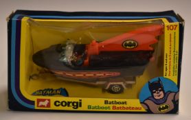 Corgi Toys diecast model Batman Batboat, 107, in original box.