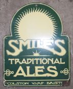 Vintage enamel advertising sign 'Smiles Traditional Ales, Bristol', 39 x 30.5cm PLEASE NOTE this lot