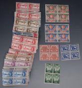 1945-46 Commonwealth Victory Omnibus set in mint blocks x 4