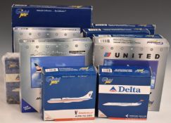 Ten Gemini Jets 1:400 scale diecast model aircraft  U.S. carrier liveries including GJDAL 618