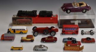 Thirteen Dinky, Corgi, Brumm, Revival, Burago and similar diecast model vehicles including