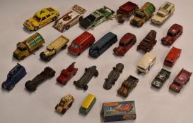 Twenty six Dinky, Corgi and Matchbox diecast model vehicles including a loudspeaker van, Kennel Club