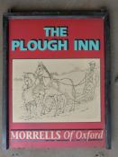 Morrells of Oxford The Plough Inn pub sign, 124 x 95cm  PLEASE NOTE this lot is located at and