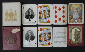 Two packs of Worshipful Company of Makers of Playing Cards WW1 interest playing cards, comprising