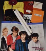 An interesting group of Duran Duran memorabilia including autographed photograph and posters, tour