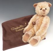 Charlie Bears Isabelle Collection Timepiece Teddy bear with blonde mohair and bell necklace, 47cm