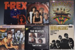 Approximately 100 singles including The Beatles, The Rolling Stones, T-Rex, Sweet, Queen, Kate