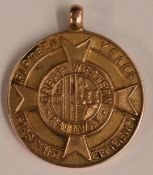 A cased 9ct gold Great Western Railway fob for fifteen years first aid efficiency, impressed