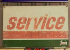 Vintage metal advertising sign 'Castrol Service', 46 x 68cm PLEASE NOTE this lot is located at and