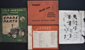 Field Marshall Series 2 diesel tractor spare parts manual, Fowler VFA crawler instruction book and