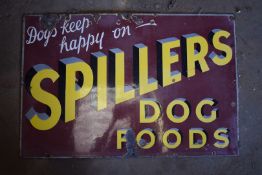 Vintage enamel advertising sign 'Spillers Dog Foods', 51 x 76cm PLEASE NOTE this lot is located at