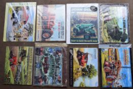 Eight steam/ tractor interest metal advertising signs to include Fodens, John Deere, Allis Chalmers,