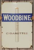 Vintage enamel advertising sign 'Wills Woodbine cigarettes', 91 x 61cm  PLEASE NOTE this lot is