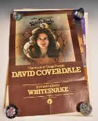 Three vintage rock music point of sale advertising posters for Whitesnake / David Coverdale, Deep
