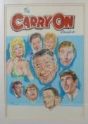 Walt Howarth watercolour original artwork of the The Carry On Omnibus, possibly a pre-production