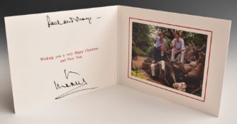 HRH Prince Charles, William and Harry signed photographic Christmas card, 15 x 20cm