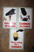 Three enamel Guinness advertising signs, 25.5 x 18cm PLEASE NOTE this lot is located at and will