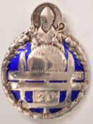 Glasgow Corporation hallmarked silver 20 year service badge