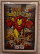 The Invincible Iron Man comic book poster, framed and glazed, 95 x 61cm