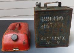 Vintage Esso 2 gallon petrol can and one other