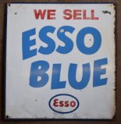 Vintage double sided enamel advertising sign 'Esso Blue', 46 x 43cm PLEASE NOTE this lot is
