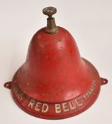 Vintage advertising desk bell for 'Red Bell' tobacco, Smoke and Enjoy, H 9, diameter 10cm