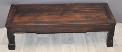 Chinese late 19th/20thC low table raised on archaic style legs, W103 x D43 x H29cm