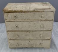 Victorian painted pine chest of four graduated drawers, W98 x D57 x H95cm