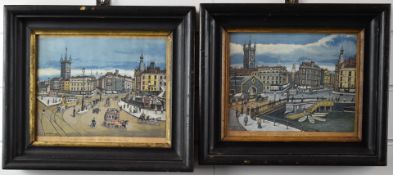 W.H.Bow, pair of Victorian watercolours of Bristol, one the new St. Augustine's bridge, the other