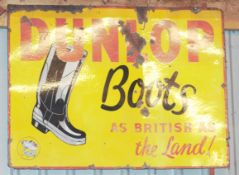 Vintage enamel advertising sign 'Dunlop Boots', 91 x 122cm PLEASE NOTE this lot is located at and