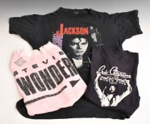 Michael Jackson 1988 Bad Tour T-shirt, together with Stevie Wonder Europe Tour 1984 sleeveless