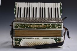 Hohner Verdi 1 c1930s 48 bass 4 x 12 configuration piano accordion in ivory coloured finish with