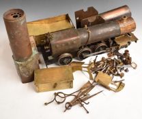 Part built 2½ inch gauge 2-6-0 live steam tender locomotive, including chassis with cylinder and