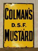 Vintage enamel advertising sign 'Colman's Mustard', 91 x 61cm PLEASE NOTE this lot is located at and