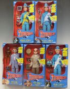 Five Thunderbirds 12'' talking action figures in original boxes, characters include Brains, The