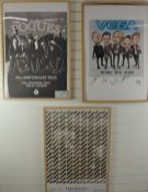 Three framed rock/pop posters including signed Vega Who We Are, The Pogues 30th Anniversary Tour