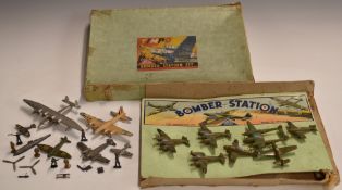 Timpo Toys Bomber Station Set in original box together with additional Timpo, Dinky and similar