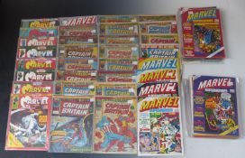 Seventy-five Marvel Superheroes and Captain Britain comics dating from 1976-1983.