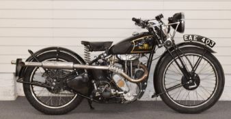 1937 Sunbeam 250cc OHV (believed model 14) motorcycle, with 4 speed Burman foot change gearbox,