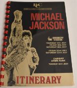 Michael Jackson - crew tour itinerary for Wembley Stadium, Thursday 14 - Saturday 23 July and