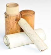 Victorian treen cased Copy of the Freedom of the City of London, with papers within dated 1844