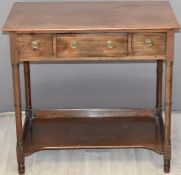 19thC mahogany hall table with undershelf, W76 x D47 x H71cm