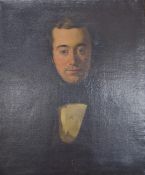 A 19thC oil on canvas portrait of distinguished looking gentlemen, 64 x 53cm in giltwood cushion